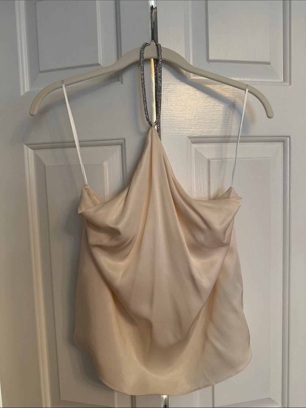 H&M Satin Cowl Neck Tank Top - Cream
